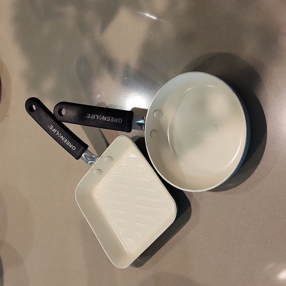 Green + Life 2 Small Frying pans Aqua - Picture 1 of 13